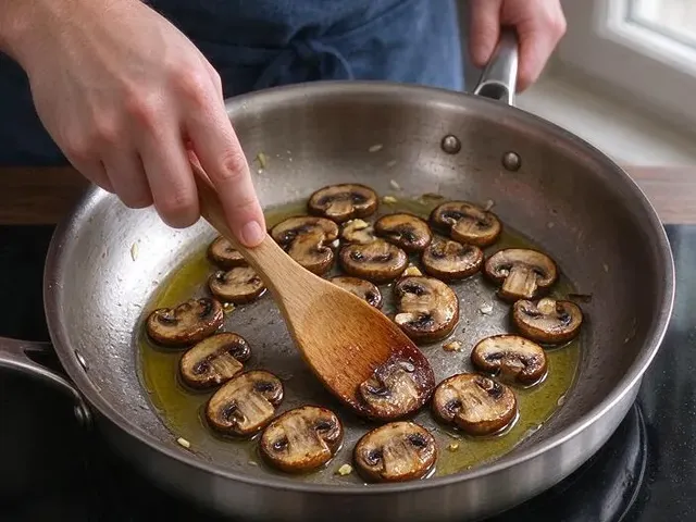 Dairy-free mushroom risotto, step 1