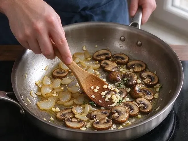 Dairy-free mushroom risotto, step 2