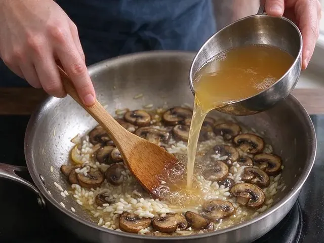 Dairy-free mushroom risotto, step 4