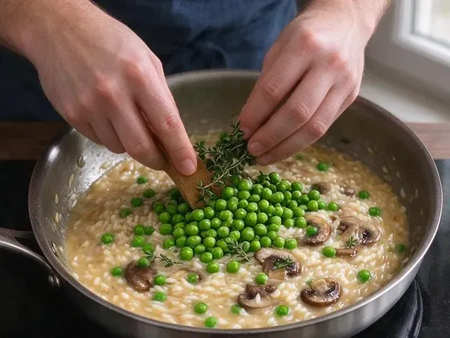Dairy-free mushroom risotto, step 5