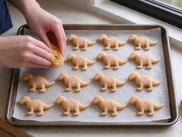 Gluten-free dino nuggets, step 2