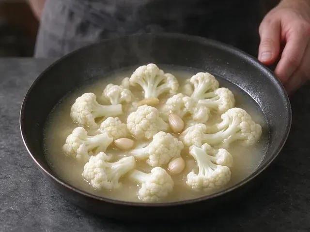 Seared scallops with cauliflower puree, step 1