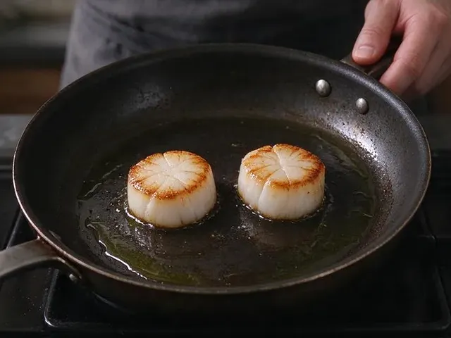 Seared scallops with cauliflower puree, step 3