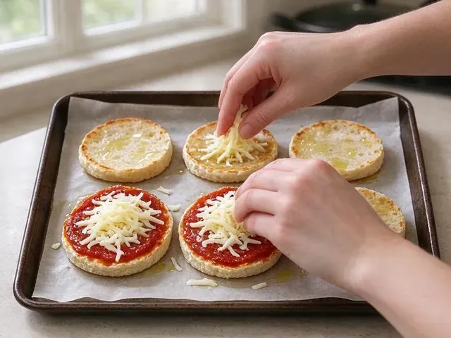Gluten-free English Muffin Pizzas, step 3