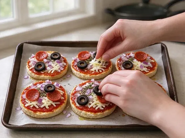 Gluten-free English Muffin Pizzas, step 4