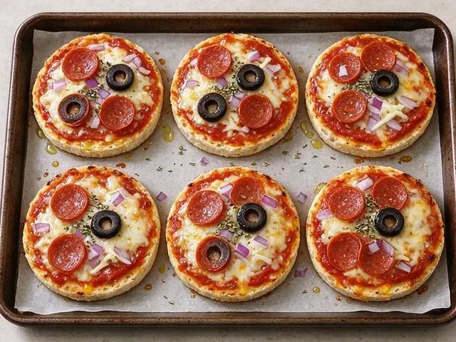 Gluten-free English Muffin Pizzas, step 5