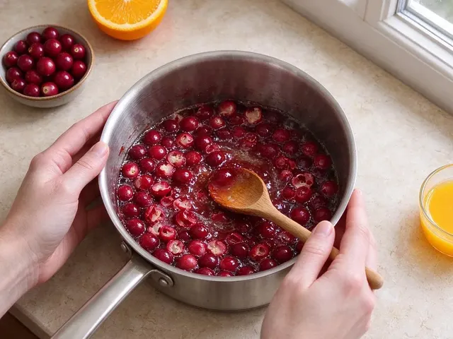Homemade cranberry sauce, step 3