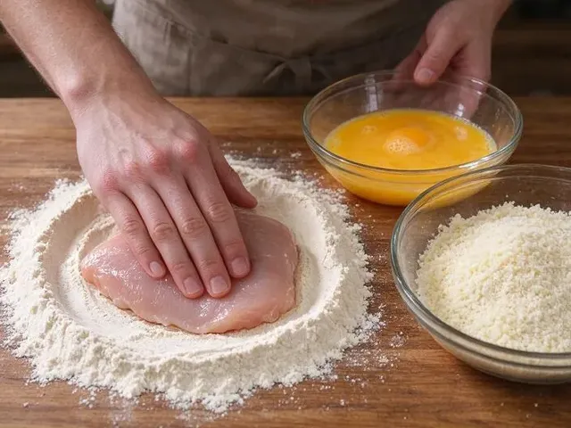 Gluten-free chicken parmesan, step 1