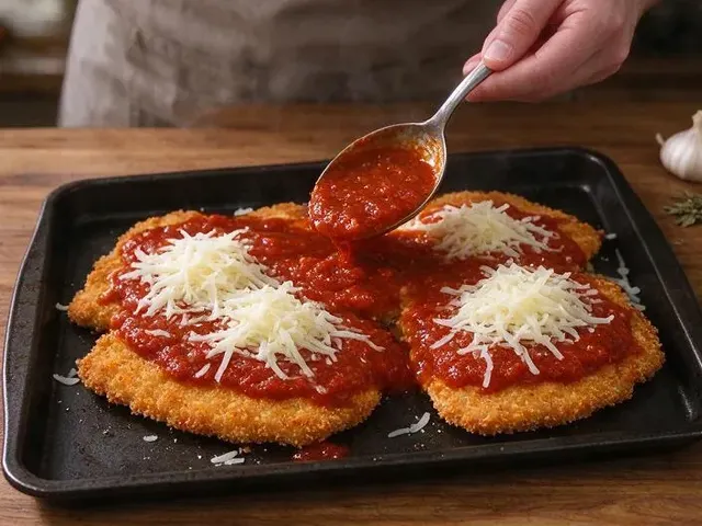 Gluten-free chicken parmesan, step 4