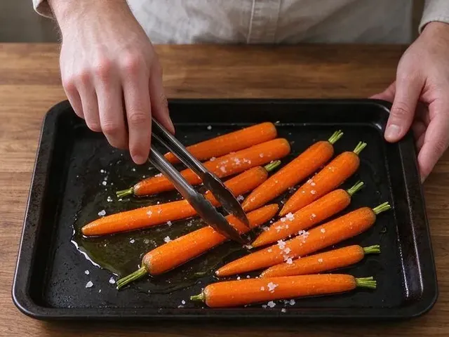 Crispy-Skin Trout with Orange, Roasted Carrots and Spinach, step 1
