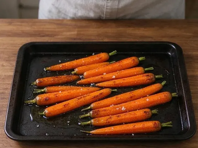 Crispy-Skin Trout with Orange, Roasted Carrots and Spinach, step 2