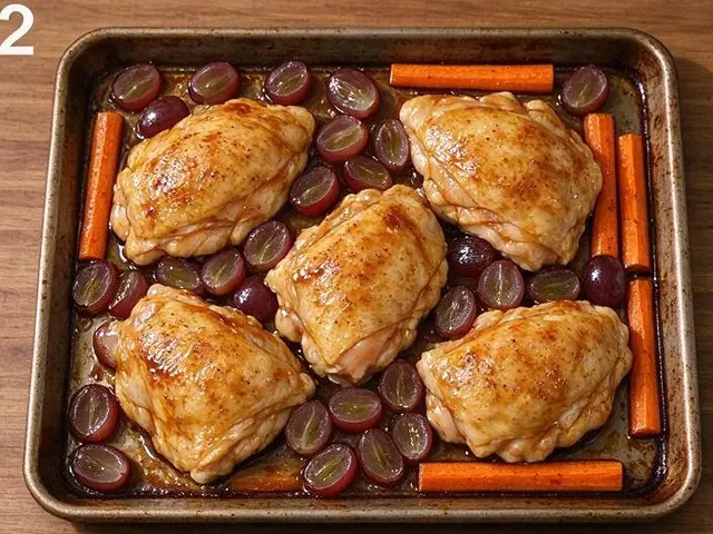 Roast Chicken with Balsamic Grapes and Creamy Polenta, step 5