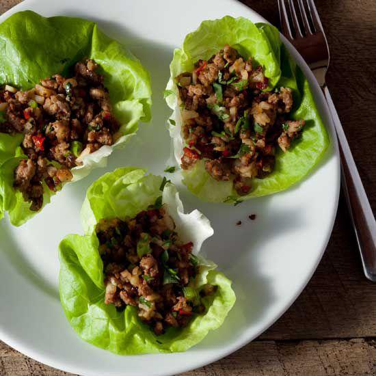 Spicy Ginger Pork in Lettuce Leaves Spicy Ginger Pork in Lettuce Leaves