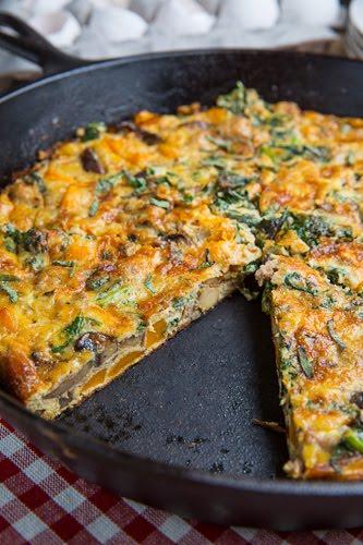 Butternut Squash, Mushroom, Kale and Sausage Frittata Butternut Squash, Mushroom, Kale and Sausage Frittata