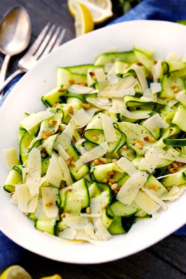 Zucchini Ribbon Salad with with Lemon, Parmesan, and Pine Nuts Zucchini Ribbon Salad with with Lemon, Parmesan, and Pine Nuts