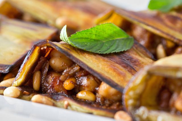 Roasted Eggplant With Spiced Chickpeas Roasted Eggplant With Spiced Chickpeas