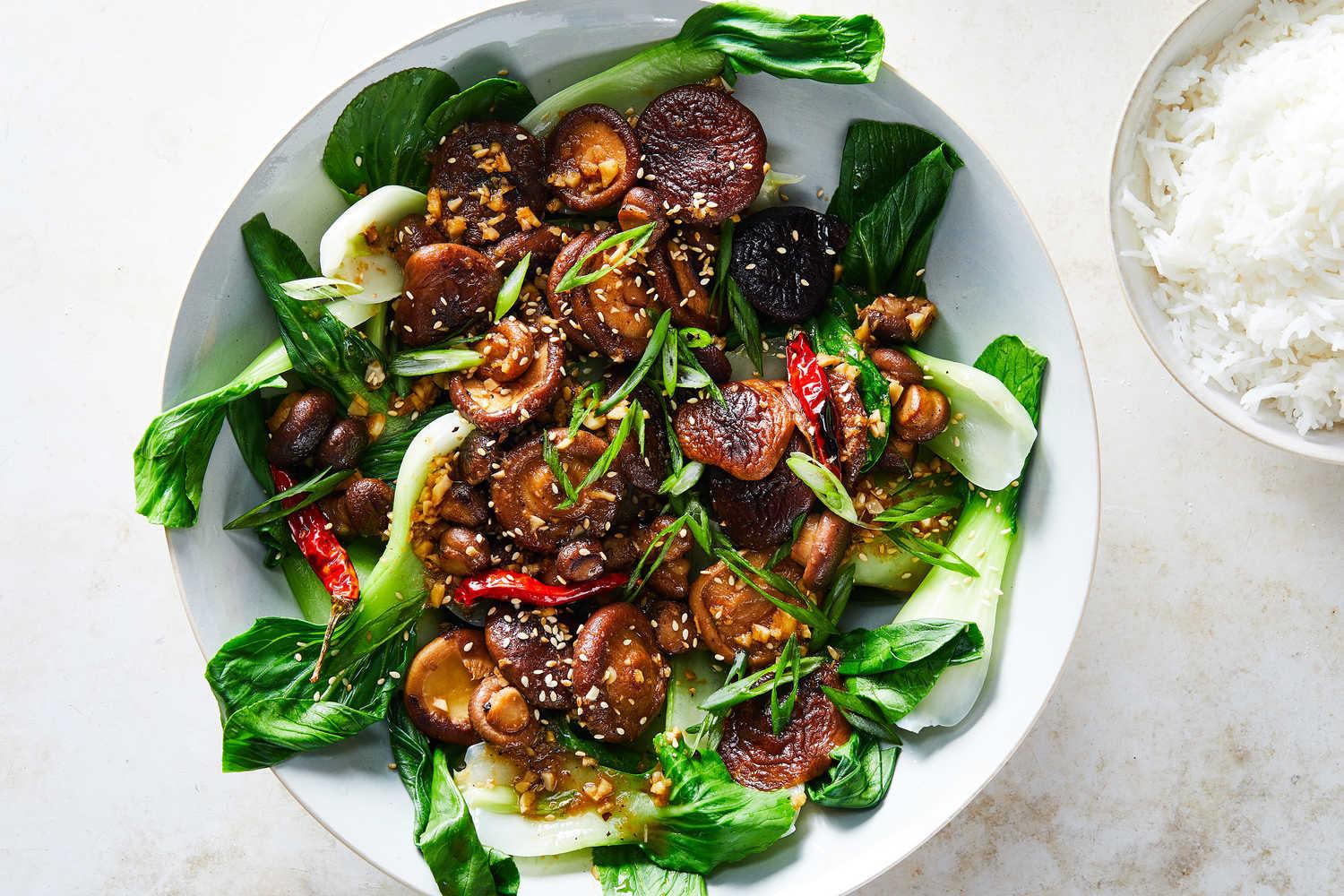 Glazed Shiitakes With Bok Choy Glazed Shiitakes With Bok Choy