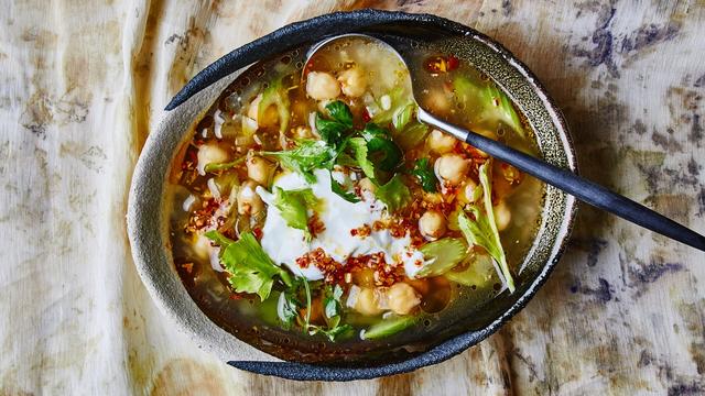 Chickpea and Celery Soup With Chile-Garlic Oil Chickpea and Celery Soup With Chile-Garlic Oil