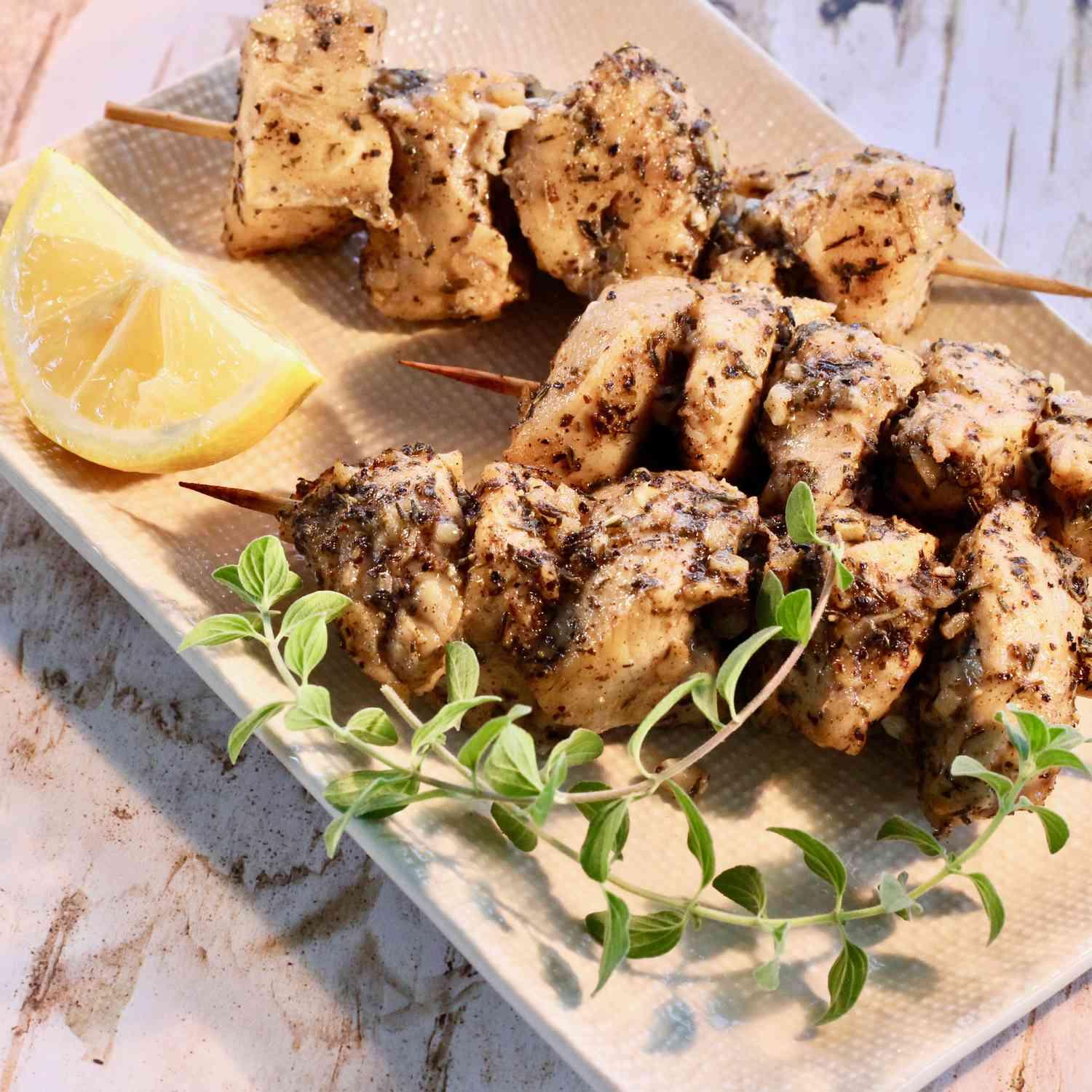 Greek Chicken Skewers Greek Chicken Skewers