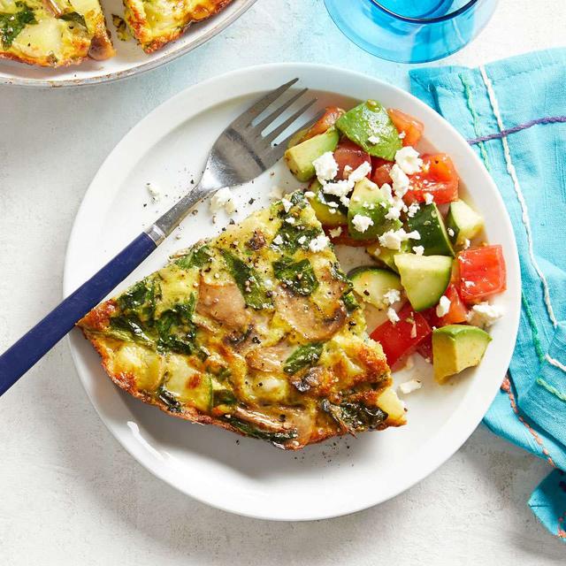 Spinach-Mushroom Frittata with Avocado Salad Spinach-Mushroom Frittata with Avocado Salad
