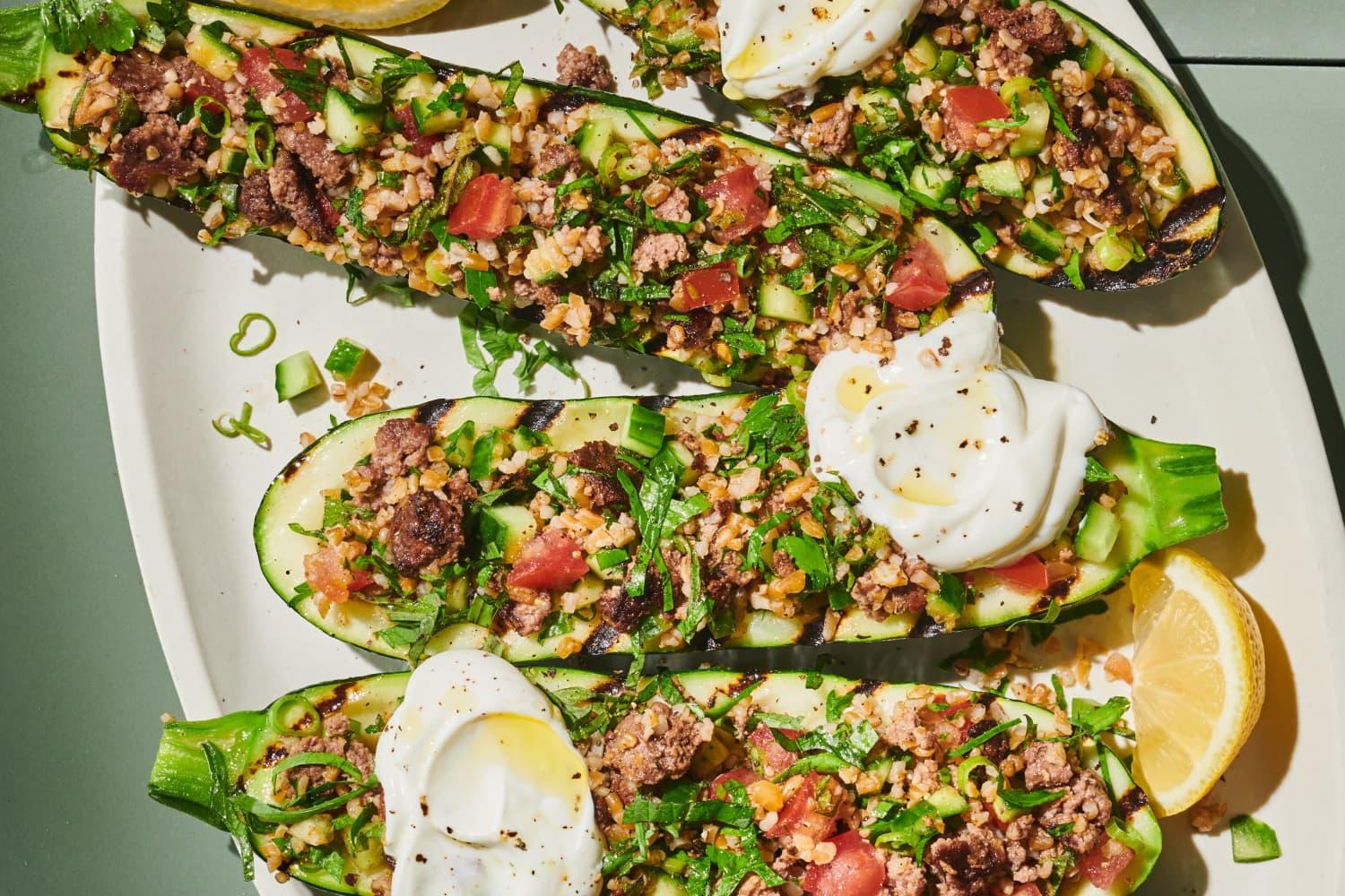 Grilled Zucchini Boats with Lemony Tabbouleh Grilled Zucchini Boats with Lemony Tabbouleh
