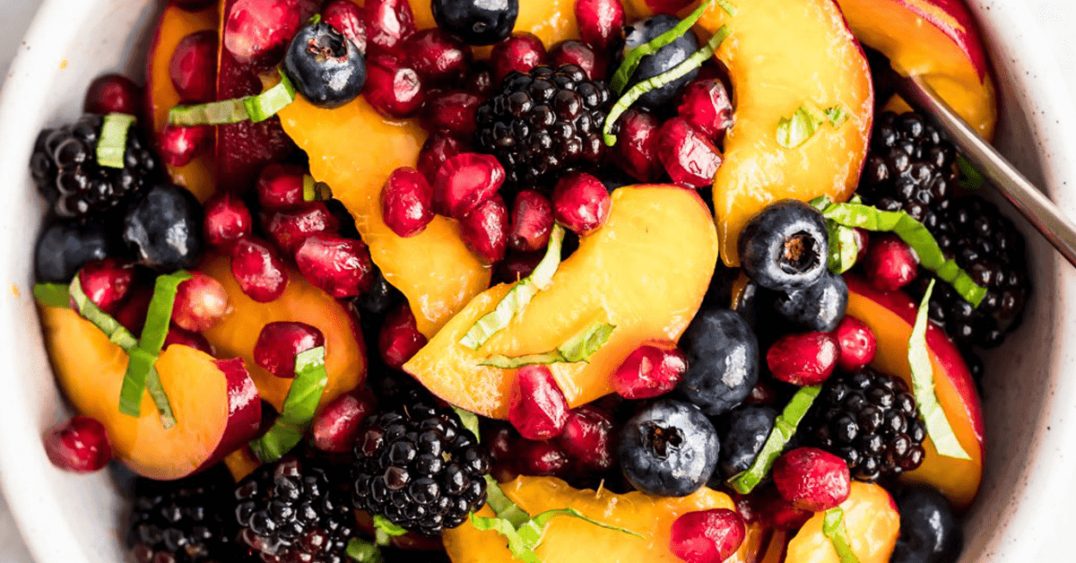 Honey Lime Basil Peach Fruit Salad Honey Lime Basil Peach Fruit Salad