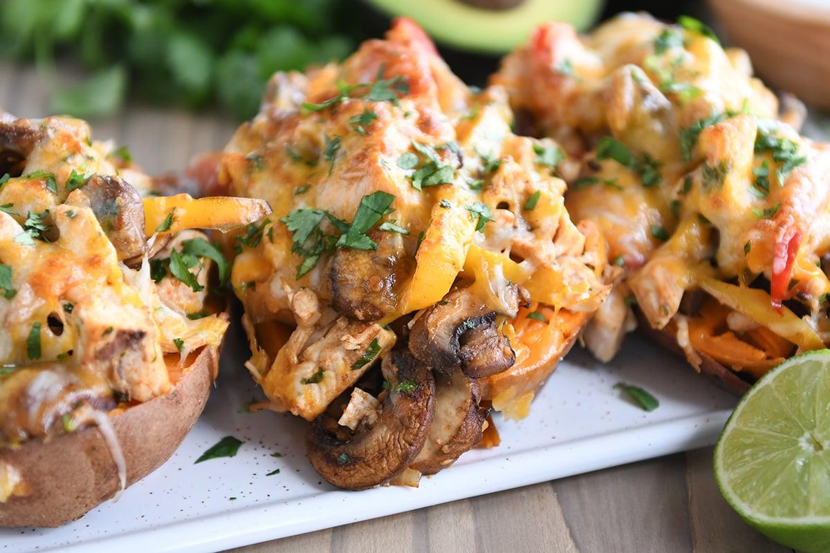 Loaded Chicken Fajita Sweet Potatoes Loaded Chicken Fajita Sweet Potatoes