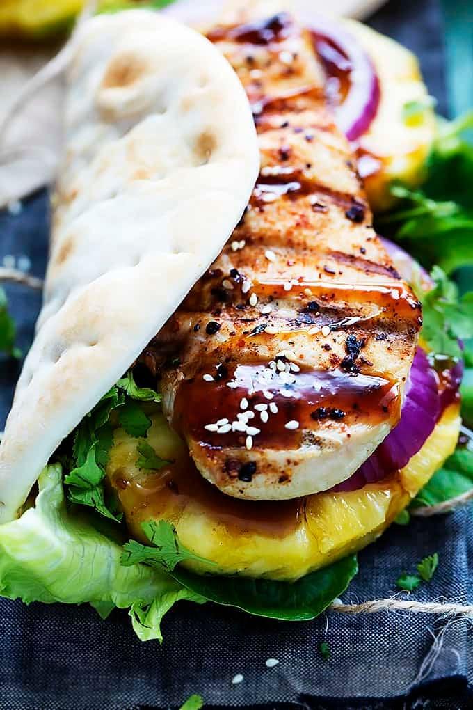 Grilled Pineapple Teriyaki Chicken Wraps Grilled Pineapple Teriyaki Chicken Wraps