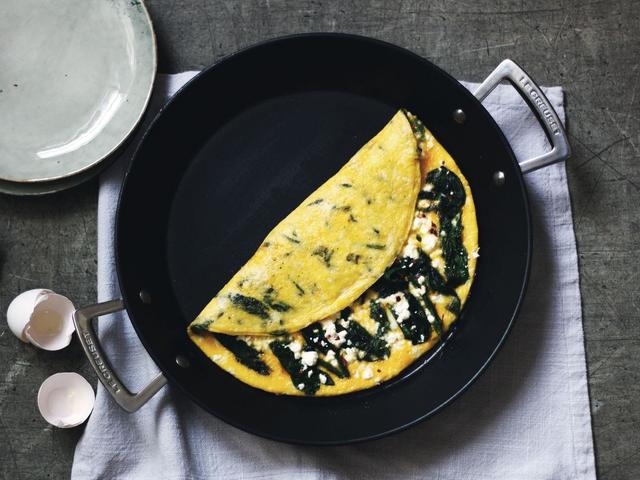 Omelette with spinach and feta Omelette with spinach and feta