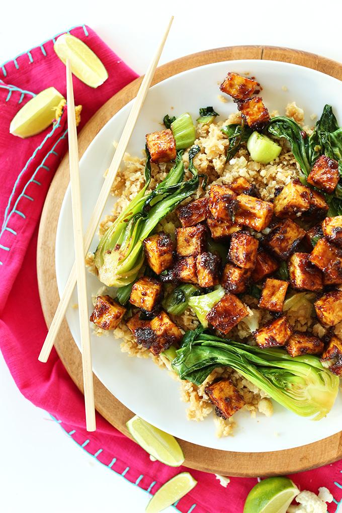 Crispy Peanut Tofu & Cauliflower Rice Stir-Fry Crispy Peanut Tofu & Cauliflower Rice Stir-Fry