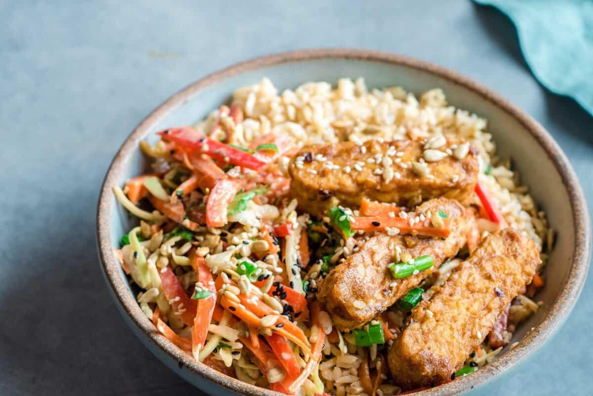 Vegan Sesame Tempeh Rice Bowl Vegan Sesame Tempeh Rice Bowl