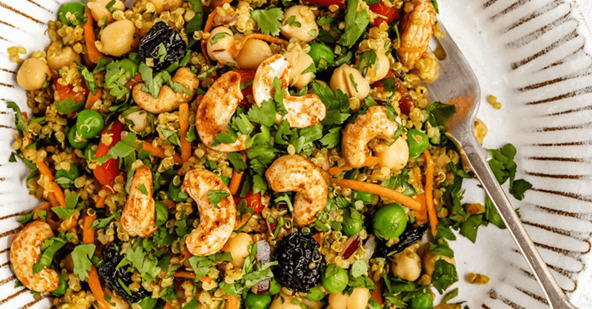 Vibrant Curry Cashew Chickpea Quinoa Salad Vibrant Curry Cashew Chickpea Quinoa Salad