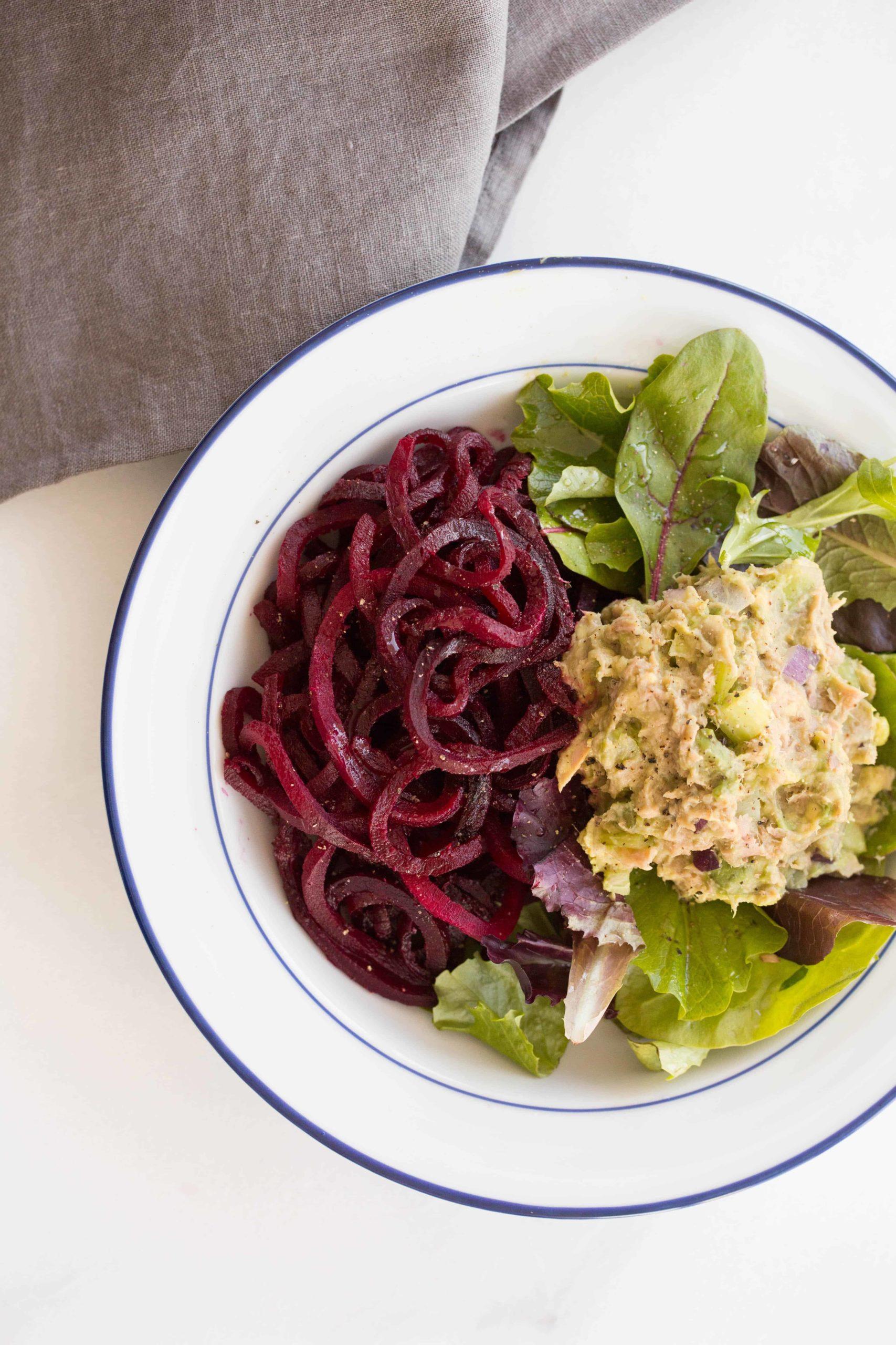 Avocado-Tuna Salad with Beet Noodles Avocado-Tuna Salad with Beet Noodles
