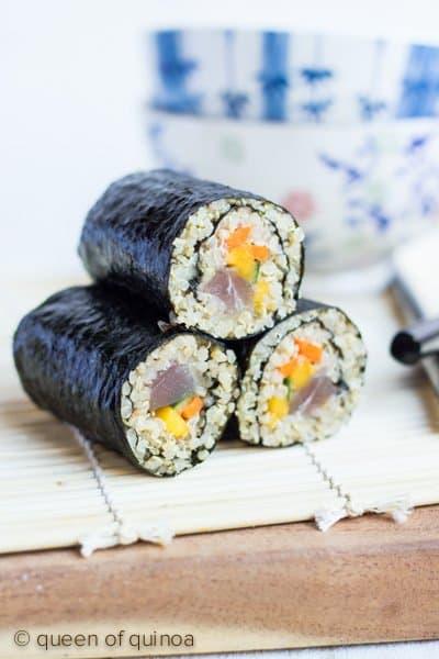 Quinoa Sushi with Tuna & Mango Quinoa Sushi with Tuna & Mango