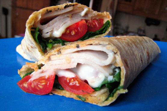 Swiss Turkey Wrap With Fresh Basil Swiss Turkey Wrap With Fresh Basil