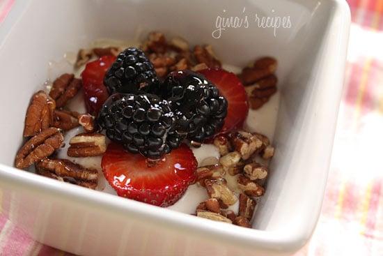 Greek Yogurt with Berries, Nuts and Honey Greek Yogurt with Berries, Nuts and Honey