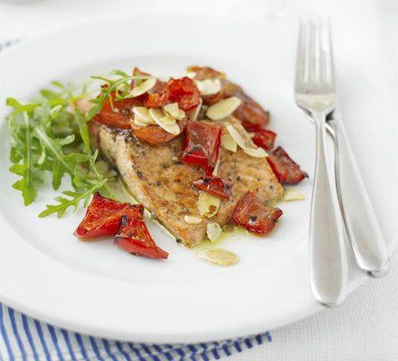 Trout with almonds & red peppers Trout with almonds & red peppers
