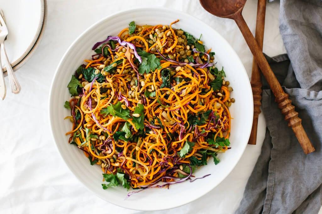 Sweet Potato Noodles Salad with Cabbage and Lentils Sweet Potato Noodles Salad with Cabbage and Lentils