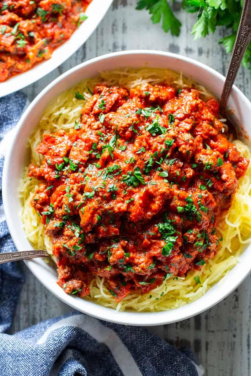 Spaghetti Squash Bolognese {Paleo, Whole30, Low FODMAP} Spaghetti Squash Bolognese {Paleo, Whole30, Low FODMAP}