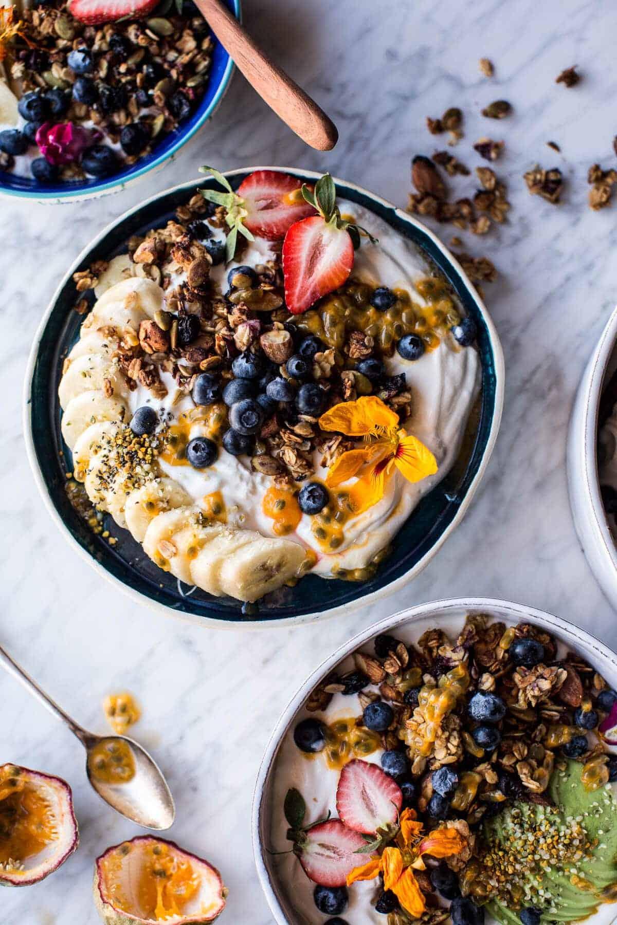 Blueberry Muffin Granola Greek Yogurt Breakfast Bowl. Blueberry Muffin Granola Greek Yogurt Breakfast Bowl.