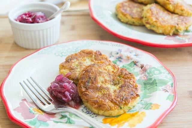 Zucchini Chickpea Fritters with Red Onion Marmalade Zucchini Chickpea Fritters with Red Onion Marmalade