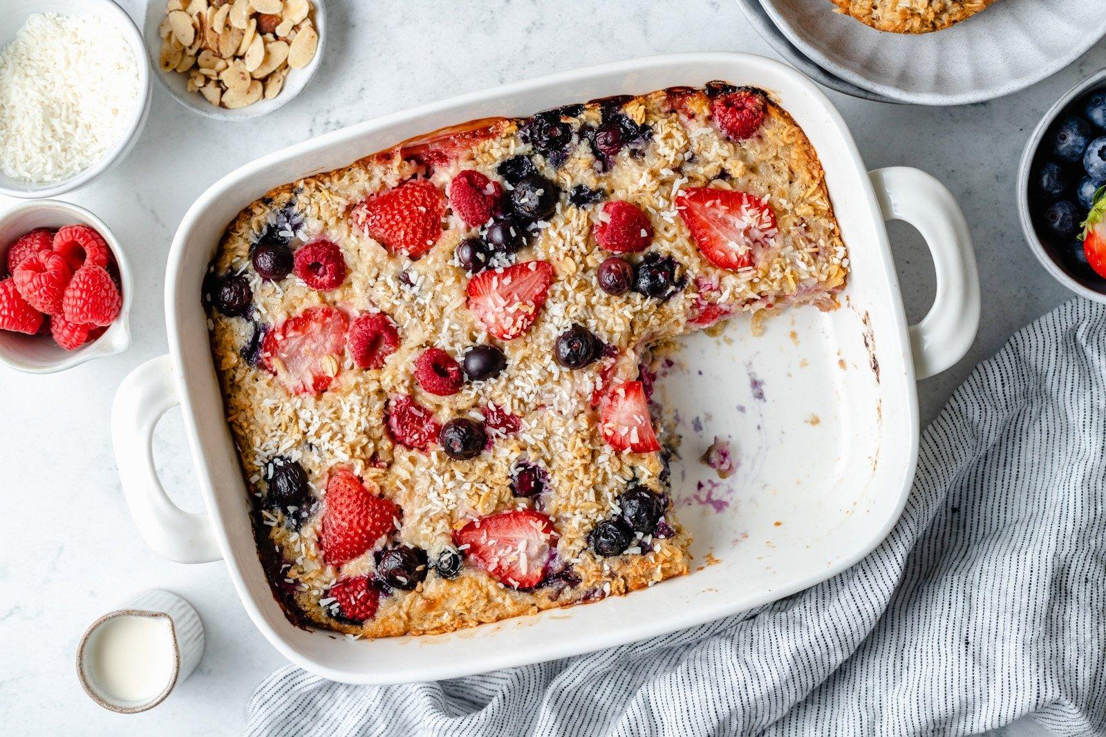 Triple Berries & Cream Baked Oatmeal Triple Berries & Cream Baked Oatmeal
