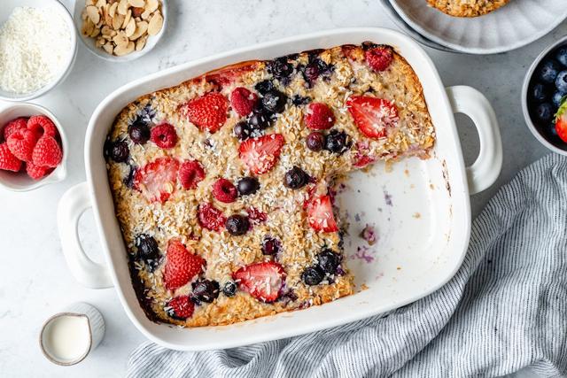 Triple Berries & Cream Baked Oatmeal Triple Berries & Cream Baked Oatmeal