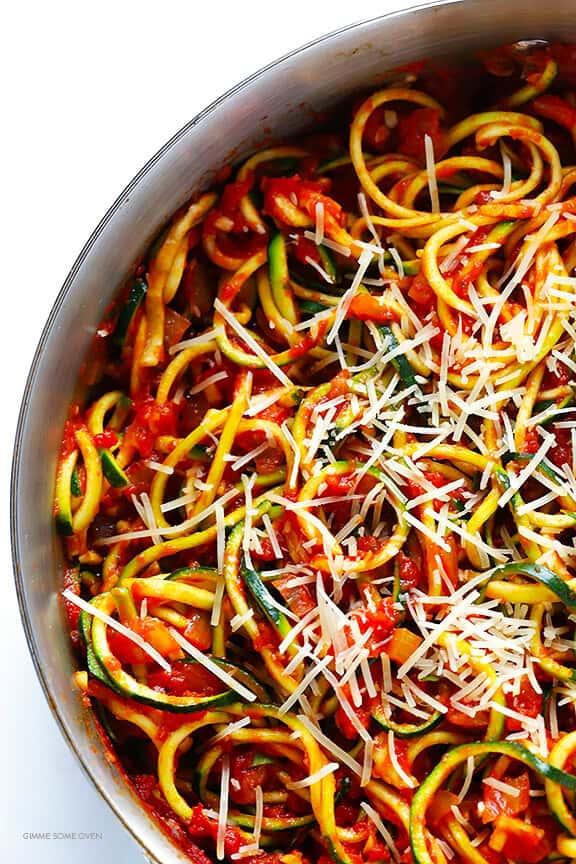 Zoodles Marinara (Zucchini Noodles with Chunky Tomato Sauce) Zoodles Marinara (Zucchini Noodles with Chunky Tomato Sauce)