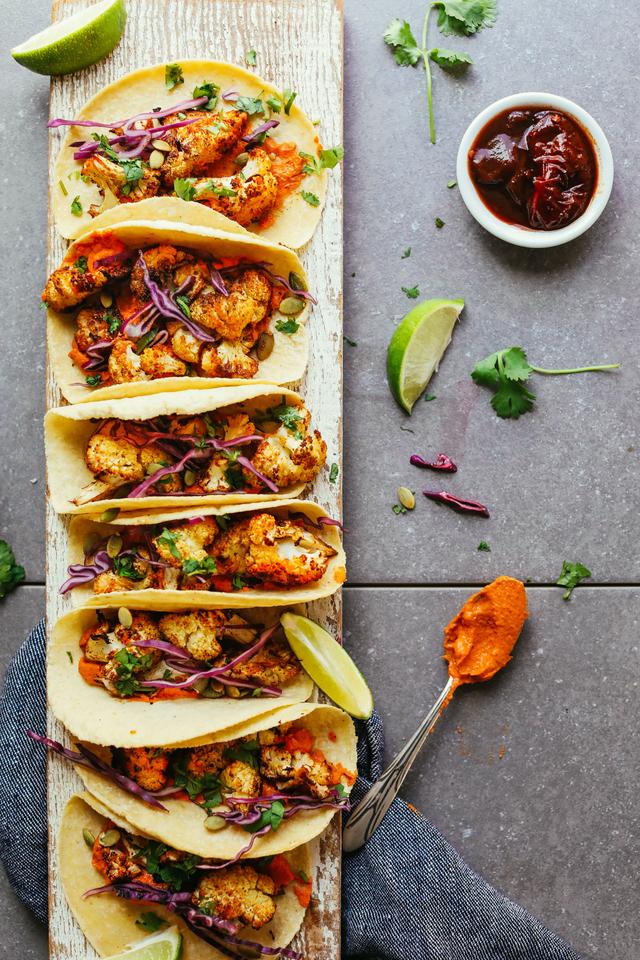 Roasted Cauliflower Tacos with Chipotle Romesco Roasted Cauliflower Tacos with Chipotle Romesco
