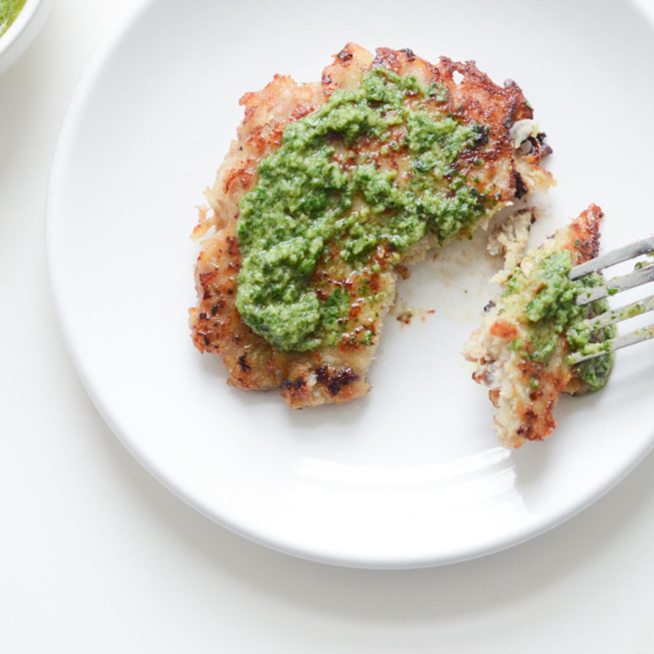 Chicken Hash Brown Patties with Pesto (PALEO, AIP) Chicken Hash Brown Patties with Pesto (PALEO, AIP)