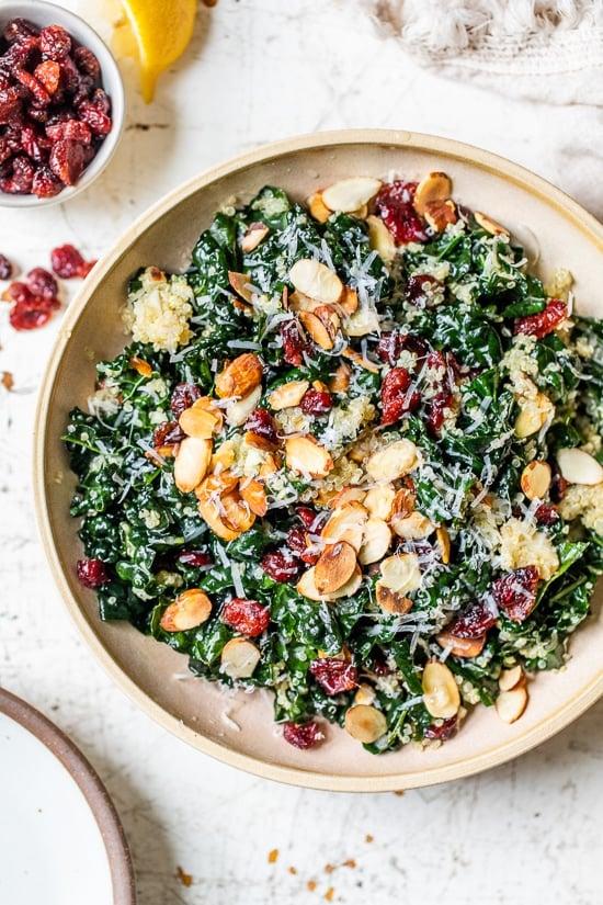 Kale Salad with Quinoa and Cranberries Kale Salad with Quinoa and Cranberries