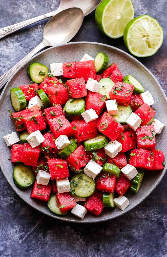 Watermelon Salad with Cucumber and Feta Watermelon Salad with Cucumber and Feta