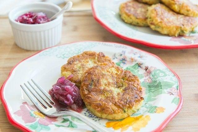 Zucchini Chickpea Fritters with Red Onion Marmalade Zucchini Chickpea Fritters with Red Onion Marmalade